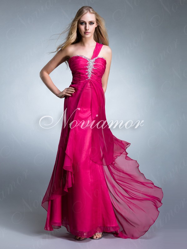 long-pink-evening-dress-ong-shouler-2013